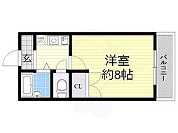 ハーモニーヒルズ 1Kの間取図画像