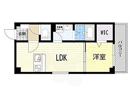 シナジー茨木 1LDKの間取図画像
