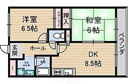サンシャイン茨木 2LDKの間取図画像