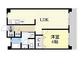 パークハイツミシマ 1LDKの間取図画像
