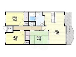 アドリーム千里丘 3LDKの間取図画像