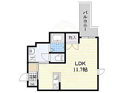 シャルマンクレール ワンルームの間取図画像