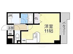 グランエスポワール ワンルームの間取図画像