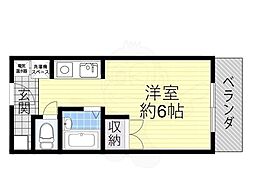 スチューデントパレス茨木 ワンルームの間取図画像