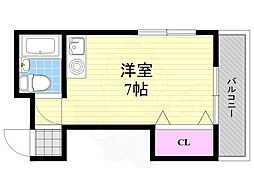 ムーンライト大桐 ワンルームの間取図画像