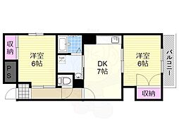 レジデンスmimiy 2DKの間取図画像