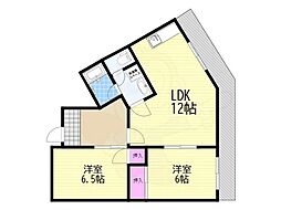 ローレルハイツ 2LDKの間取図画像