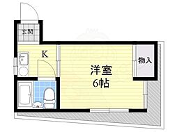 ハイツプリメーロ 1Kの間取図画像