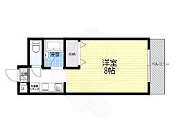 ラフィーネ星山 ワンルームの間取図画像