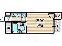 インペリアル江口A棟 1Kの間取図画像
