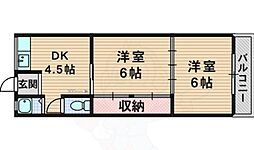 バーディハイツ 2DKの間取図画像