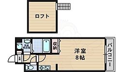 リセス・コート2 1Kの間取図画像