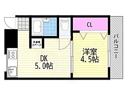 ルネ北公園 1DKの間取図画像