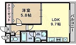 サンロード新和2 1DKの間取図画像