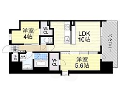 スプランディッド大阪EAST 2LDKの間取図画像