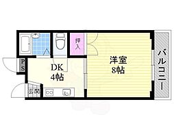 いほりコーポ1棟 1DKの間取図画像