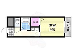 シャトレ相川 1Kの間取図画像