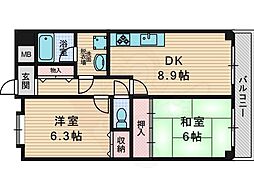 ドリーム大桐 2DKの間取図画像