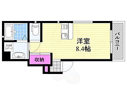 リエット ワンルームの間取図画像