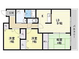 クオリティ東淀川 3LDKの間取図画像