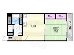 ネオライフ新大阪東棟 1LDKの間取図画像