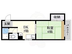ひまわりハイツ 1DKの間取図画像