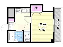 イースト新大阪 1Kの間取図画像
