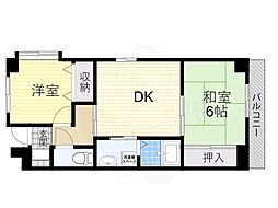 レクシア豊里 2DKの間取図画像