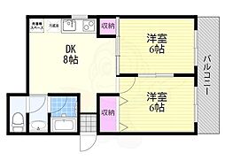 加藤マンション 2DKの間取図画像