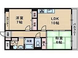 テラート1 2LDKの間取図画像