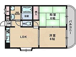 ベニュワールプラザ 2LDKの間取図画像