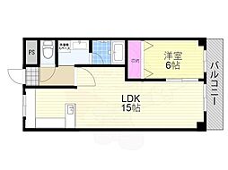 フローレス2 1LDKの間取図画像