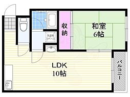 ハイツ青谷 1LDKの間取図画像