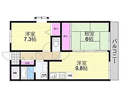 ドリーム大桐 2LDKの間取図画像