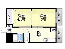 丸忠ビル 2DKの間取図画像
