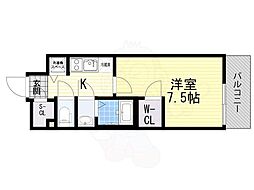 エスリード新大阪レジデンス 1Kの間取図画像