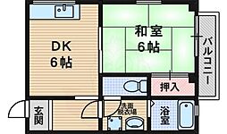 ハイツキシモト 1DKの間取図画像
