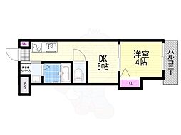 AXIA M-City大阪瑞光 1DKの間取図画像