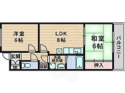 ウッディハウスアン 2LDKの間取図画像