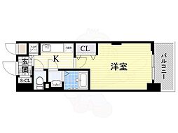 Luxe淡路3 1Kの間取図画像
