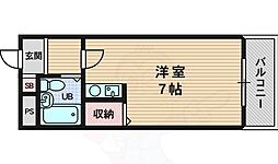 アンソレイエ ワンルームの間取図画像