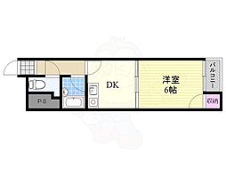 リベール大成 1DKの間取図画像