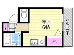 レグルスハイツ ワンルームの間取図画像