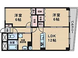 パセオアルデア 2LDKの間取図画像