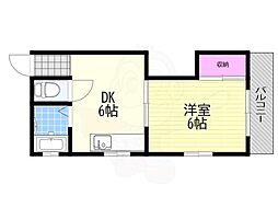 万富マンション 1DKの間取図画像
