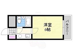 ミフネセントラルベア東淀川 1Kの間取図画像