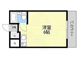 ハイツトレイン ワンルームの間取図画像