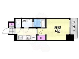 エスリード新大阪ザ・プレミアWEST 1Kの間取図画像