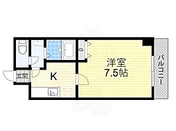 カーサ・あわじ 1Kの間取図画像