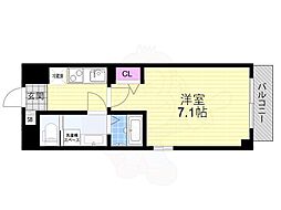 インザグレイス新大阪ソレアード 1Kの間取図画像